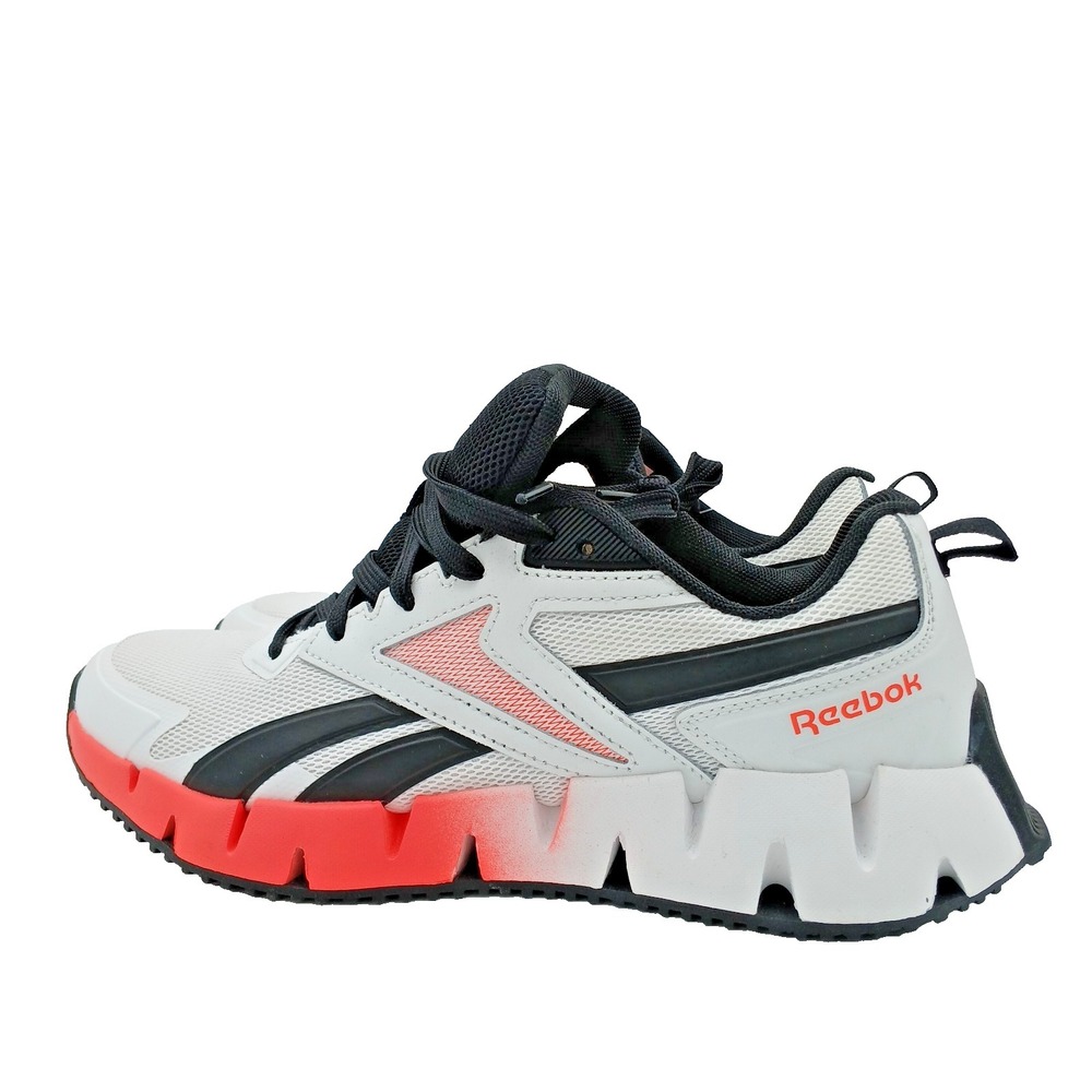 Reebok Zig Dynamica STR Mens White Red Mesh Lace Up Lifestyle Sneakers Shoes 9
